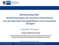 Markteinstieg USA - Vertriebsstrategien für deutsche Unternehmen aus den Bereichen Energieeffizienz und erneuerbare Energien