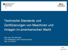 Technische Standards und Zertifizierungen von Maschinen und Anlagen im amerikanischen Markt