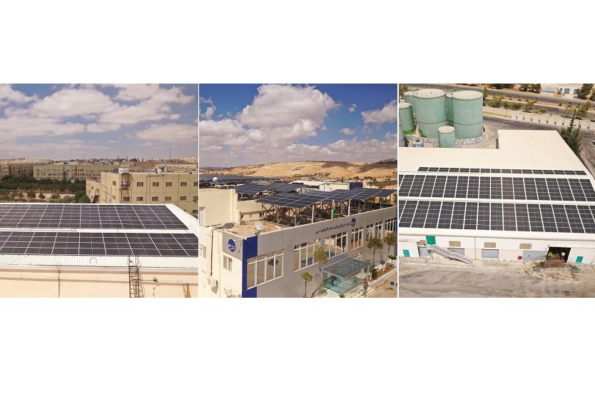 Solar-Aufdachanlagen von Aqaba Oil, Jordan River, W&D Apparel