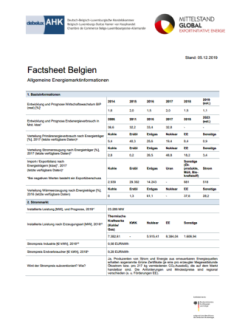 Factsheet Belgien: Allgemeine Energiemarktinformationen