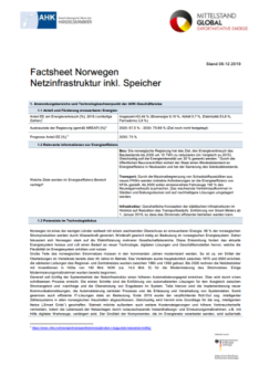 Factsheet Norwegen: Netzinfrastruktur inkl. Speicher