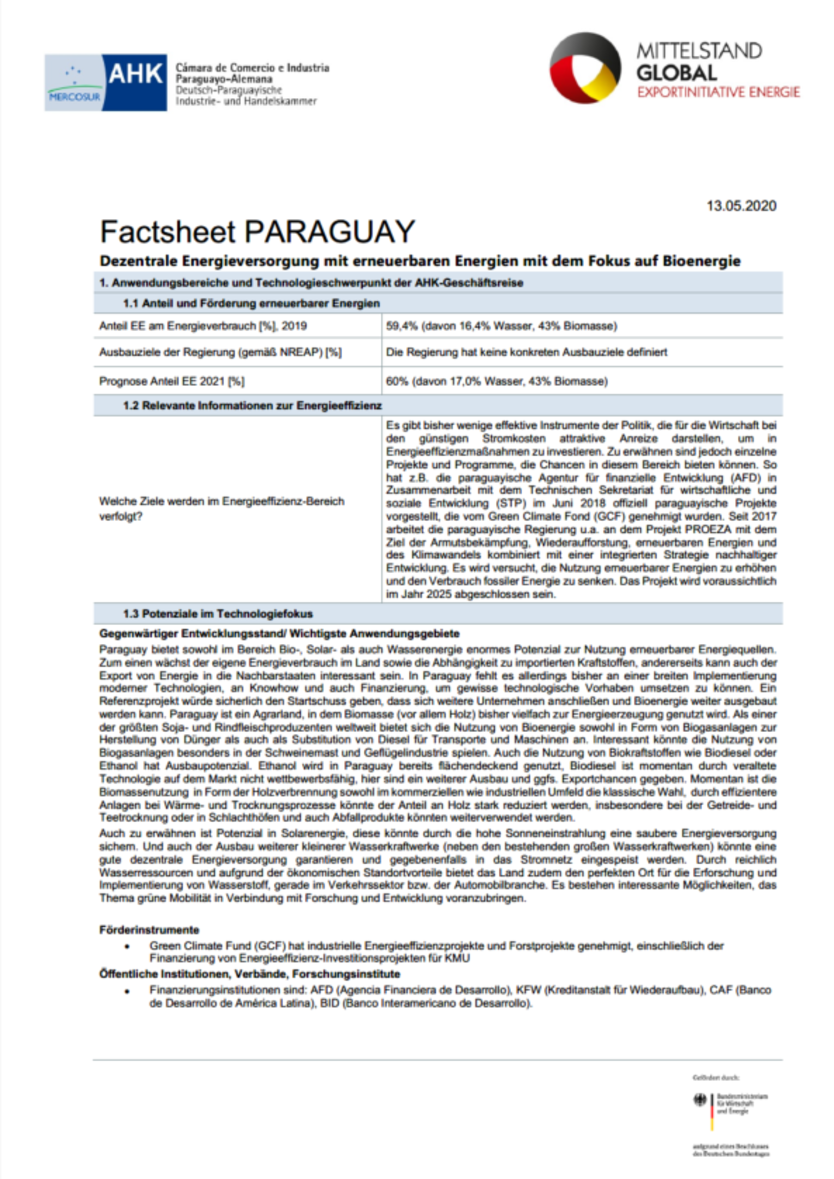 Technologie-Factsheet Paraguay