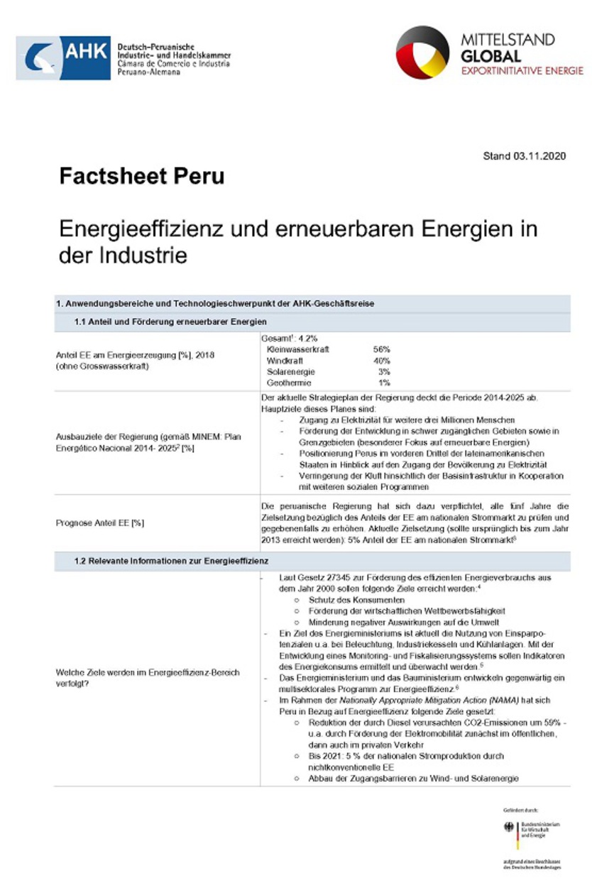 Technologie-Factsheet Peru