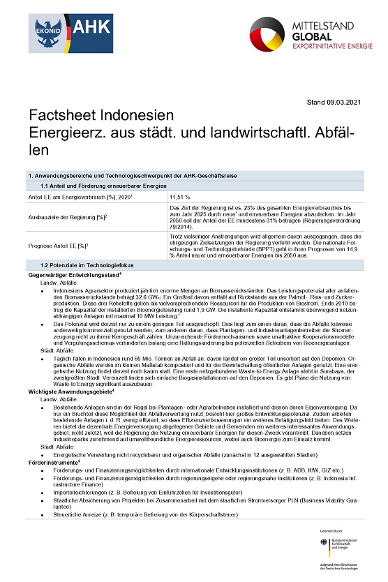 Technologie-Factsheet Indonesien