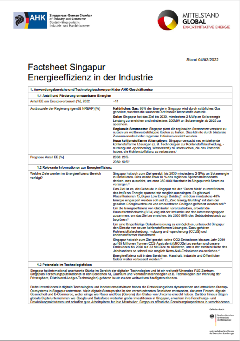 Technologie-Factsheet Singapur