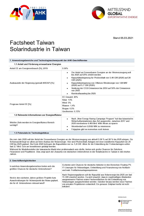 Technologie-Factsheet Taiwan