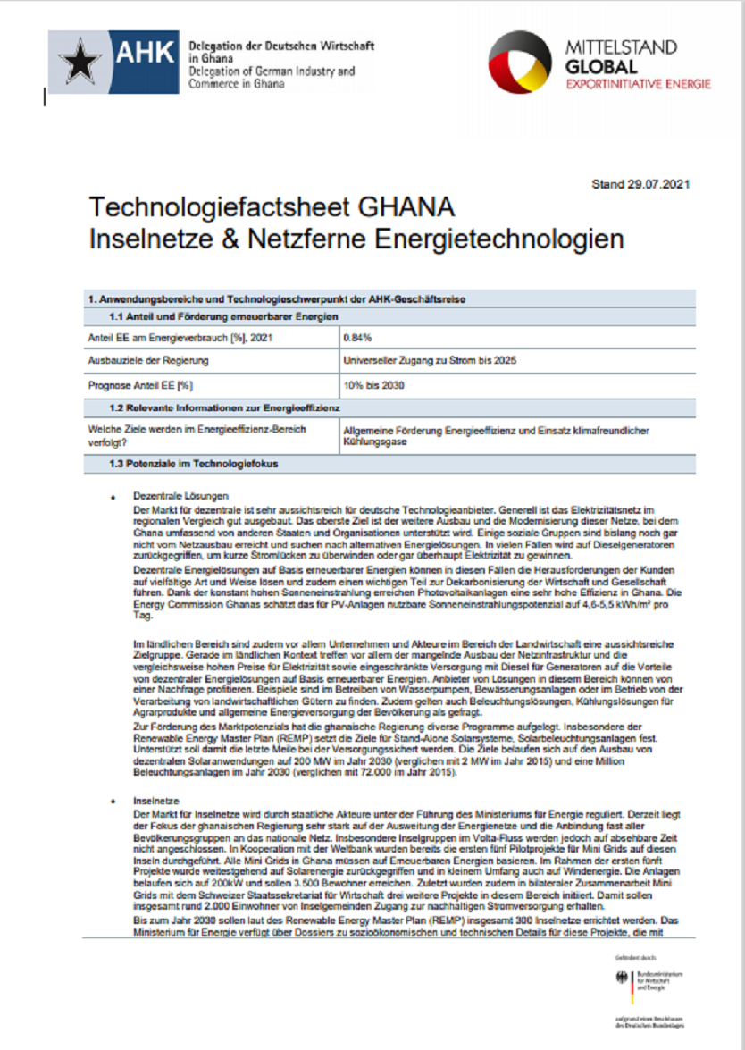 Technologie-Factsheet Ghana