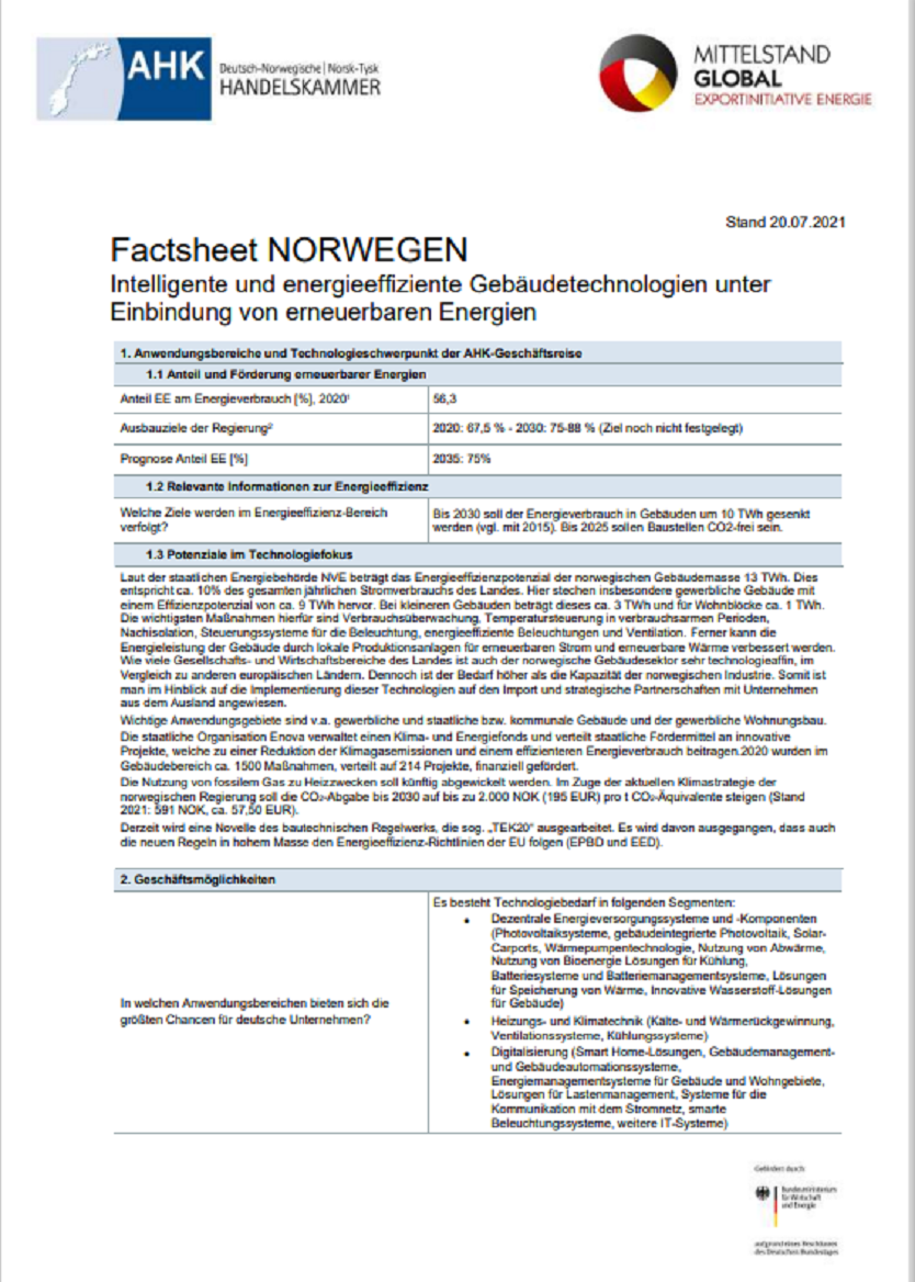  Factsheet Norwegen: Gebäudeeffizienz