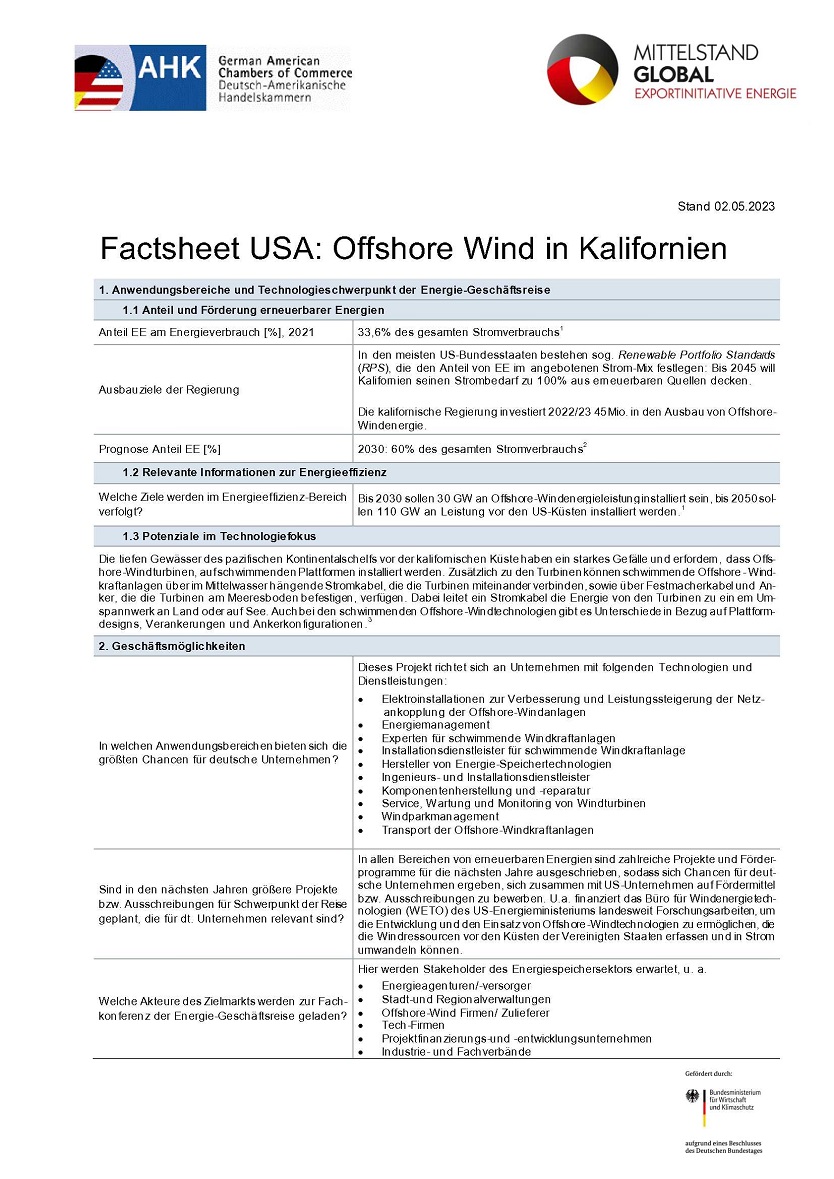 Offshore-Windenergie in Kalifornien