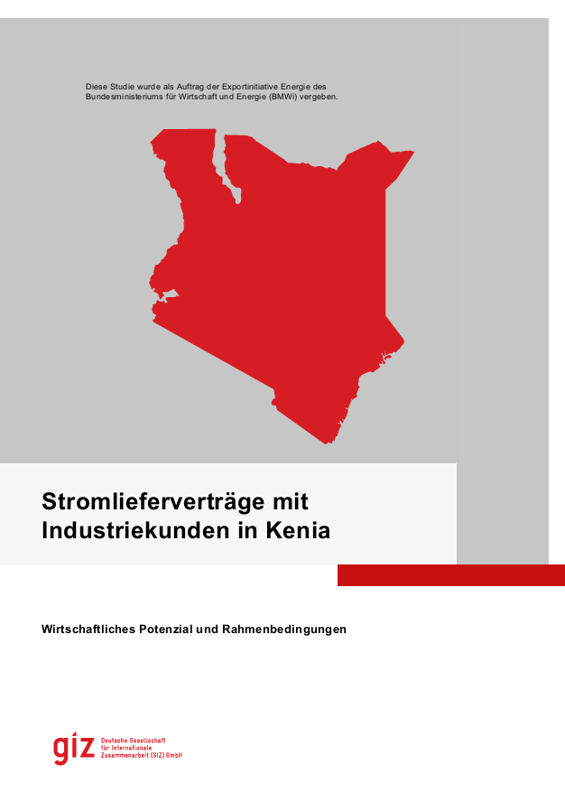 Deckblatt der Studie "Stromlieferverträge mit Industriekunden in Kenia"