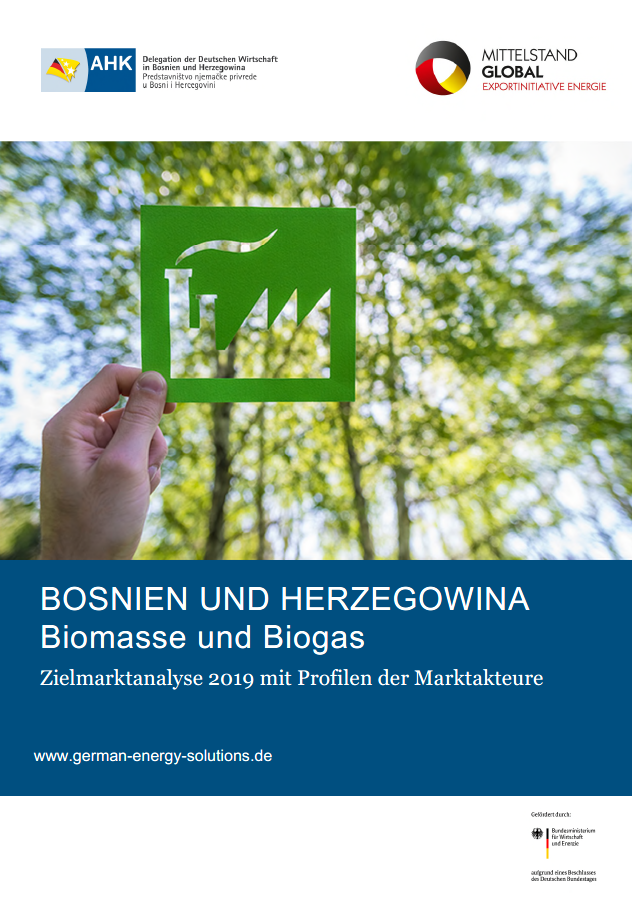 Deckblatt der Studie "Bosnien und Herzegowina: Biomasse und Biogas"