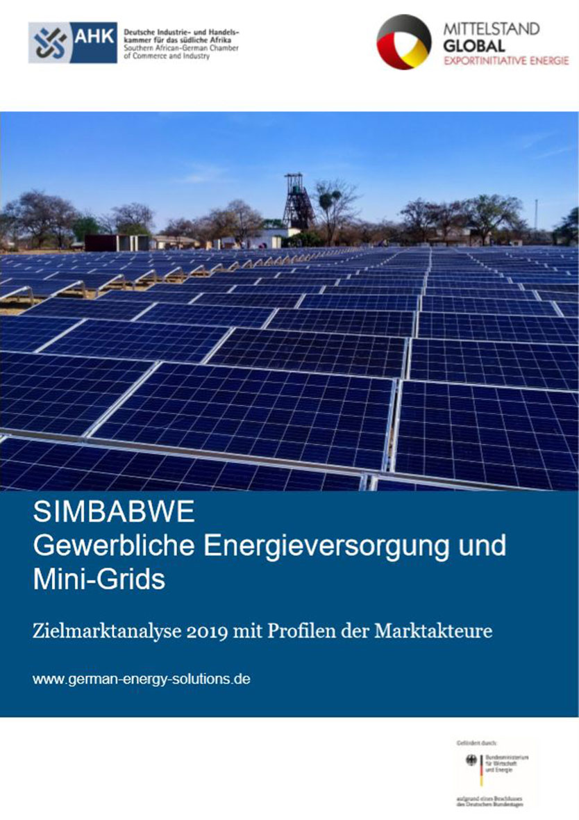 Cover der Publikation "Gewerbliche Energieversorgung und Mini-Grids in Simbabwe"