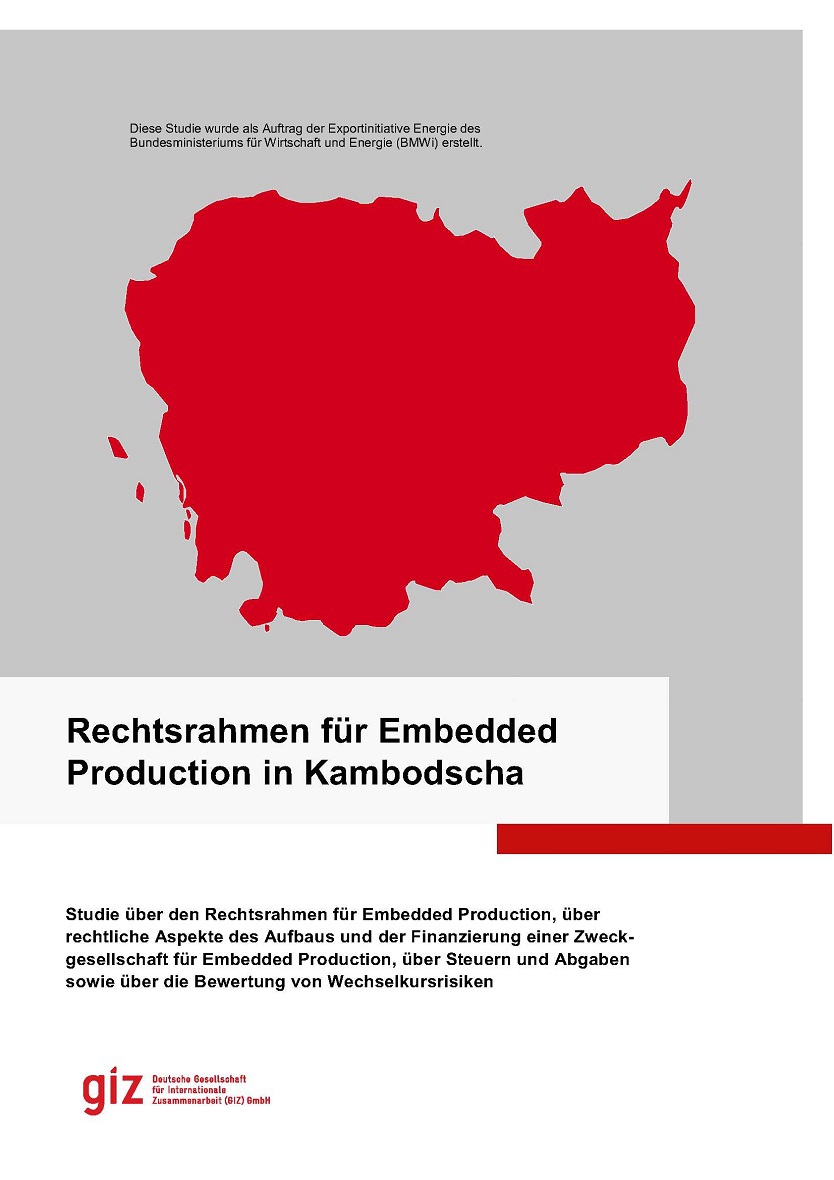 Deckblatt der Studie "Rechtsrahmen für Embedded Production in Kambodscha"