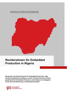 Deckblatt der Studie "Rechtsrahmen für Embedded Production in Nigeria"