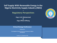 Self Supply with Renewable Energy in NESI (Nigeria Electricity Supply Industry) - Regulatory Perspectives