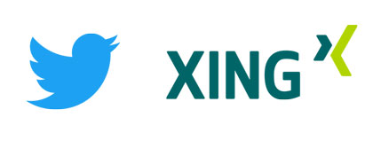 Logos Twitter und XING