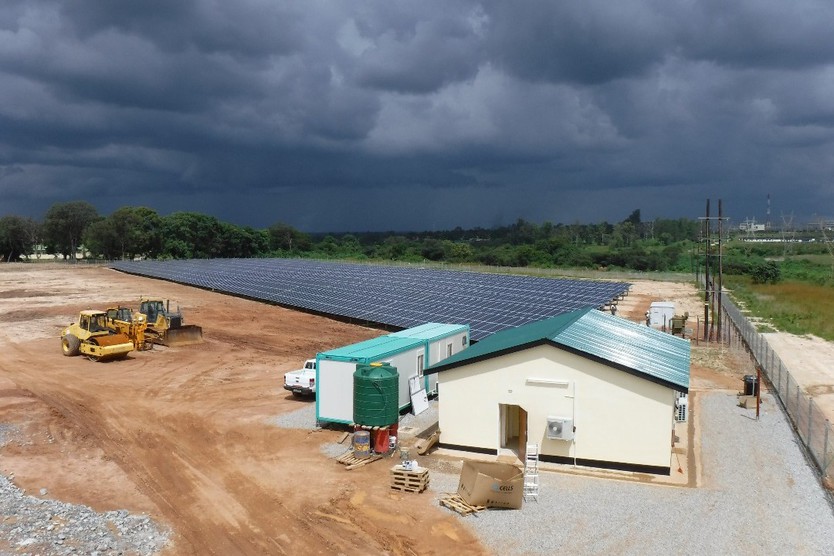 Luftaufnahme des Solarparks Kitwe