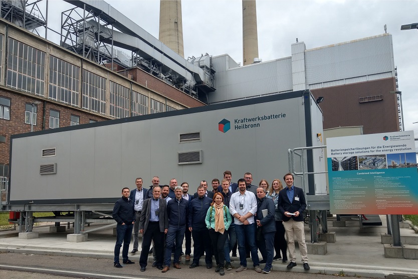 Li-Ionen-Speicher der Kraftwerksbatterie Heilbronn am Standort eines Kohlekraftwerks  