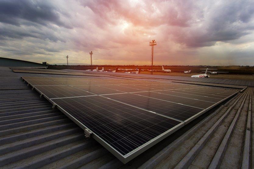 Photovoltaic modules at Jommo Kenyatta International Airport