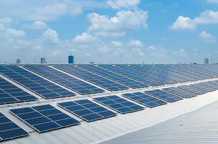 The rooftop PV-system in Nonthaburi near Bangkok